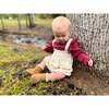 Quinn Long Sleeve Ruffle Shoulder Onesie, Maroon - Onesies - 3