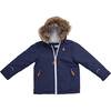 Summit Coat in Navy with Removable Faux Fur Trim - Parkas - 1 - thumbnail