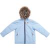 Summit Coat in Sky Blue with Removable Faux Fur Trim - Parkas - 2