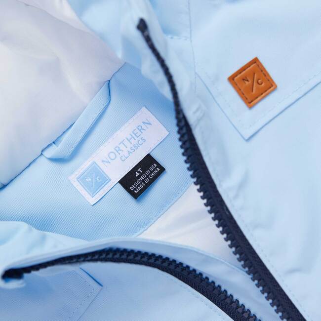 Summit Coat in Sky Blue with Removable Faux Fur Trim - Parkas - 4