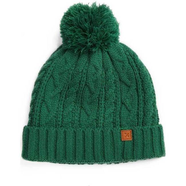 Classic Cable Knit Hat, Pine Green
