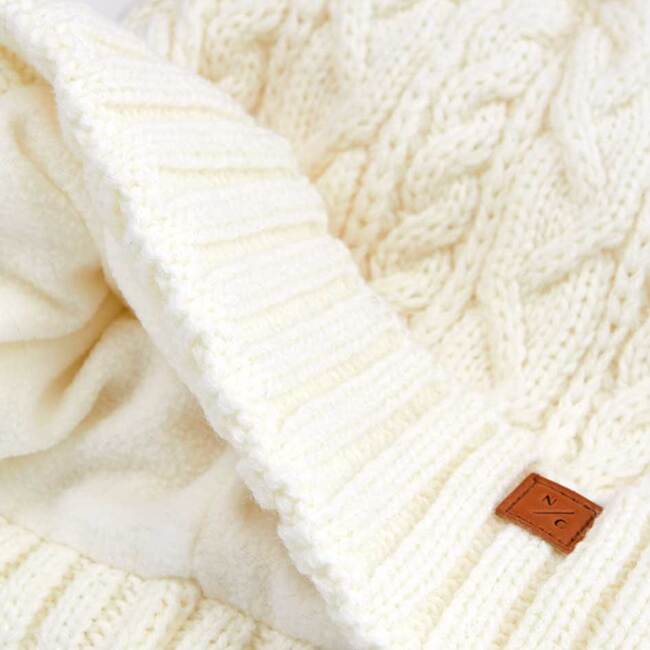 Classic Cable Knit Hat, Winter White - Hats - 3