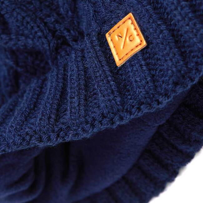 Classic Cable Knit Hat, Navy - Hats - 3