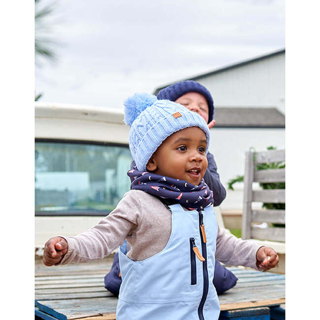 Classic Cable Knit Hat, Sky Blue - Hats - 4