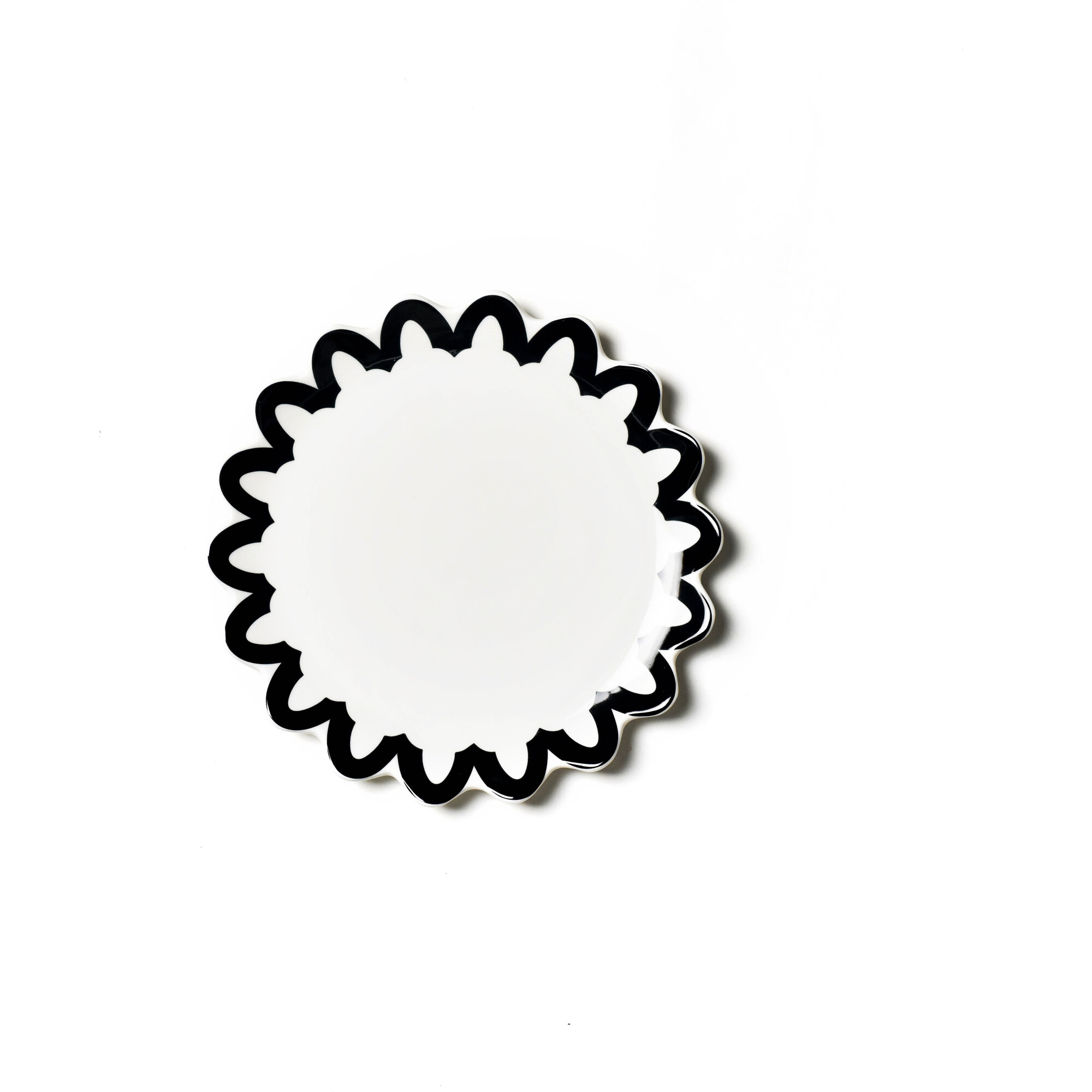 Black Arabesque Trim Scallop Salad Plate, Set of 4 - Tabletop - 1