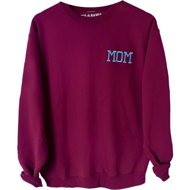 Women's Embroidered Mom Sweatshirt, Burgundy