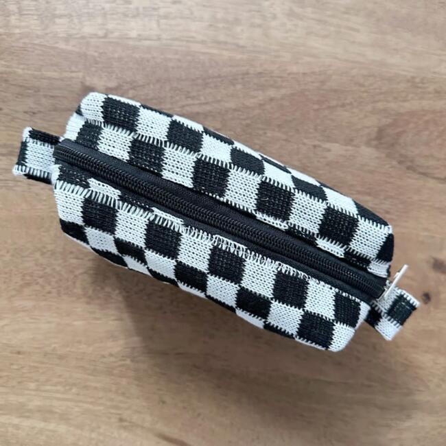 Women's Embroidered MAMA Pouch, Black/White - Bags - 3