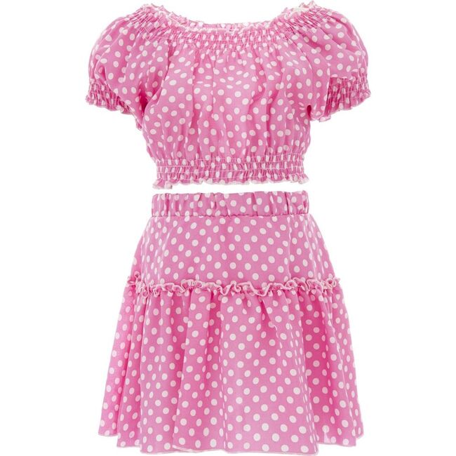 St. Tropez Polka Dot Ruffle Outfit, Pink