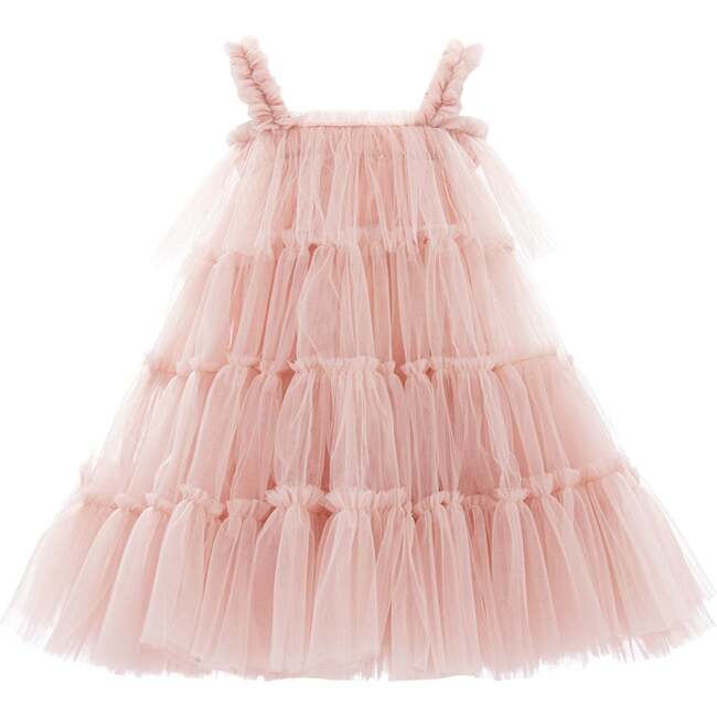Blush Ruffle Tulle Overlay Dress, Pink