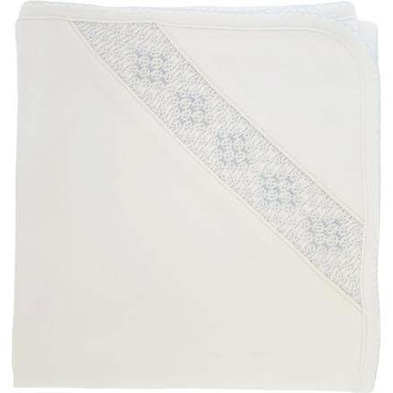 Smock Blanket, Footie & Beanie Pima Set, White & Blue - Mixed Apparel Set - 4
