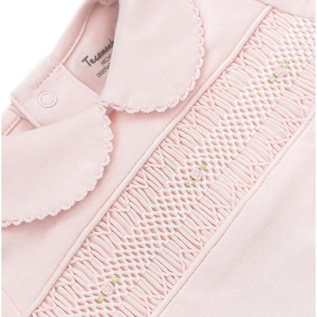 Hand Smocked Pima Footie, Pink - Footie Pajamas - 3