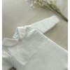 Hand Smocked Pima Playsuit, White - Footie Pajamas - 2