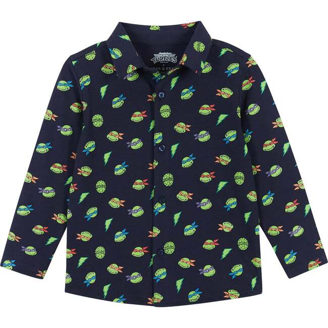TMNT® X Andy & Evan® Half Shell Heroes Knit Button-Down, Navy - Shirts - 1
