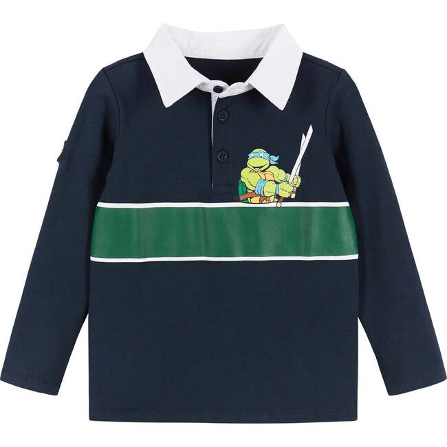 TMNT® X Andy & Evan® Leo NYC Rugby Stripe Polo, Navy - Polo Shirts - 1