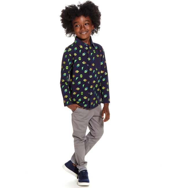 TMNT® X Andy & Evan® Half Shell Heroes Knit Button-Down, Navy - Shirts - 2