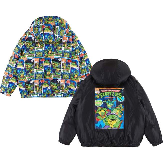 TMNT® X Andy & Evan® Comic Book Print Reversible Puffer Jacket, Black - Jackets - 2