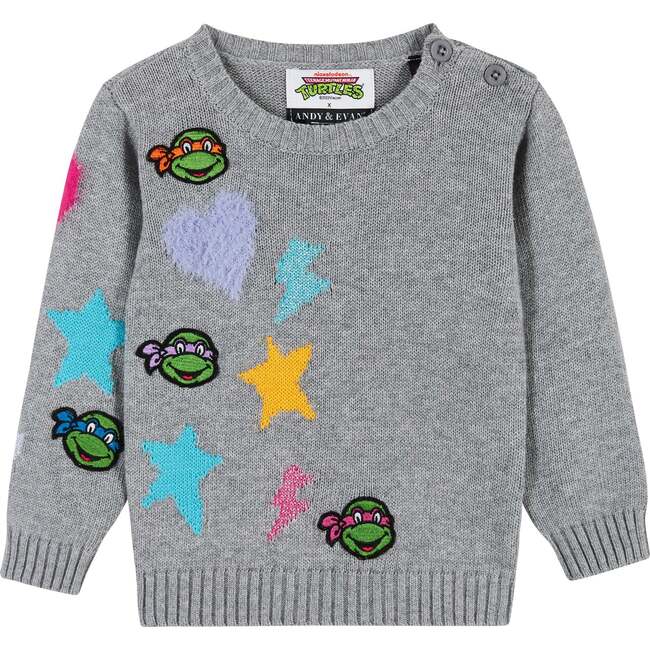 TMNT® x Andy & Evan®Baby Chenille Heart & Star Sweater Set, Grey - Mixed Apparel Set - 3