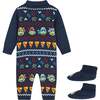 TMNT® X Andy & Evan® Fair Isle Icon Sweater Romper, Navy Holiday - Bodysuits - 2