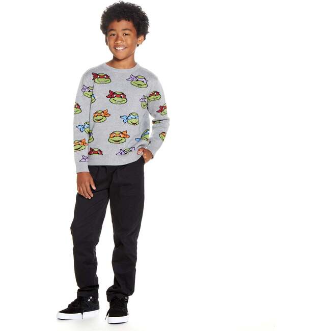 TMNT® X Andy & Evan® Turtles Jacquard Sweater, Grey - Sweaters - 2