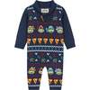 TMNT® X Andy & Evan® Fair Isle Icon Sweater Romper, Navy Holiday - Bodysuits - 3
