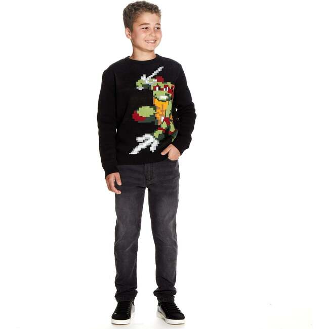 TMNT® X Andy & Evan® Raphael Jacquard Sweater, Black - Sweaters - 4