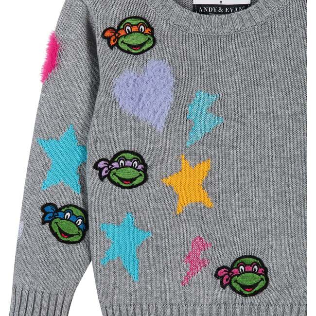 TMNT® x Andy & Evan®Baby Chenille Heart & Star Sweater Set, Grey - Mixed Apparel Set - 5