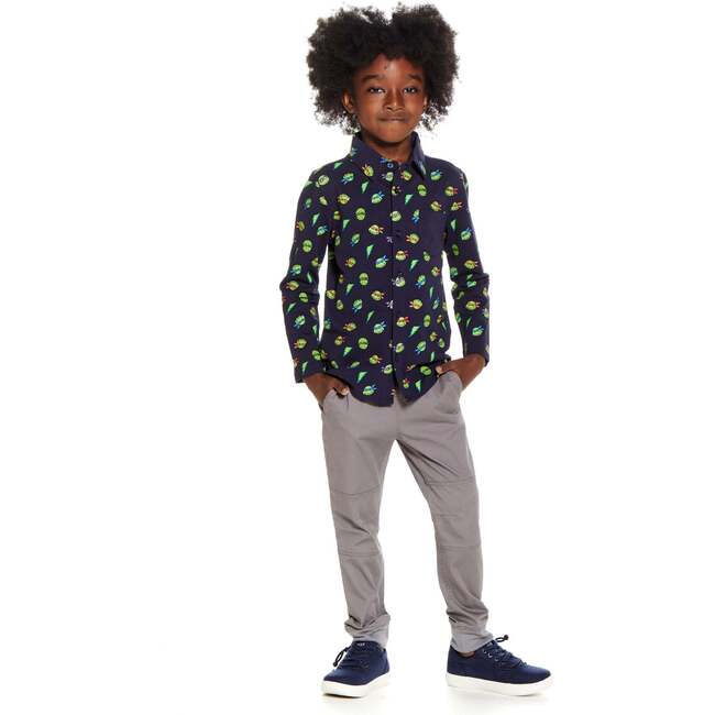 TMNT® X Andy & Evan® Half Shell Heroes Knit Button-Down, Navy - Shirts - 5