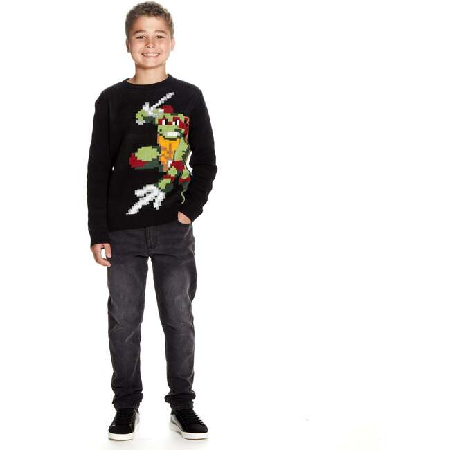 TMNT® X Andy & Evan® Raphael Jacquard Sweater, Black - Sweaters - 5