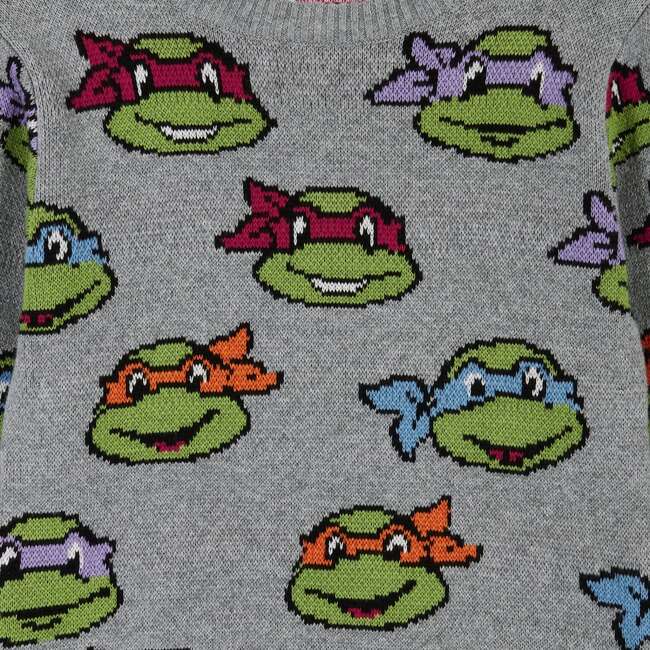 TMNT® X Andy & Evan® Turtles Jacquard Sweater, Grey - Sweaters - 5
