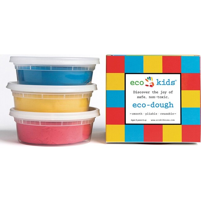 eco-dough primary colors 3pk with wooden tools bundle