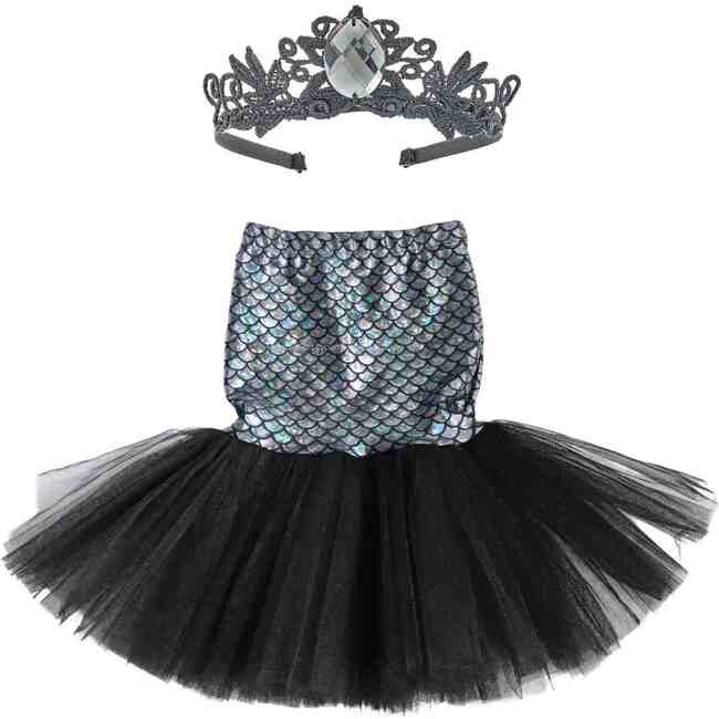 Mermaid Tail/Skirt & Crown Set, Black