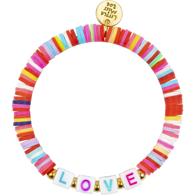 Vinyl Disc Bracelet With Love, Rainbow
