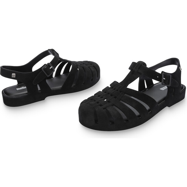 Women's Mel Possession Velvet, Black Flocked - Sandals - 4