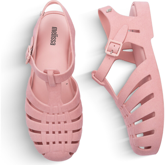 Women's Mel Possession Velvet, Pink Flocked - Sandals - 5