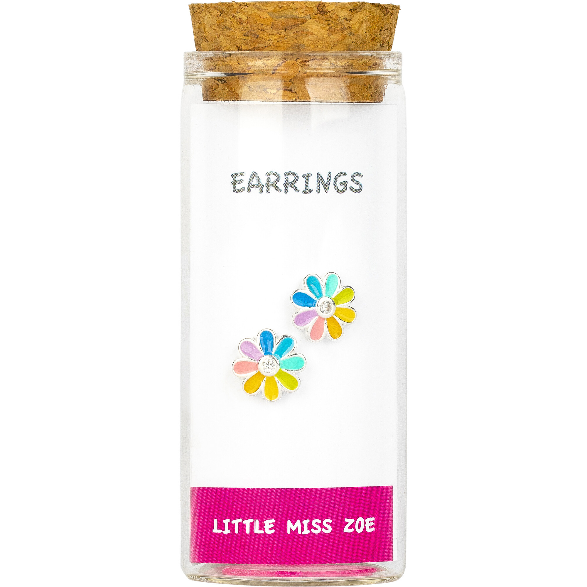 Stud Earrings In A Bottle, Colorful Flower - Earrings - 1
