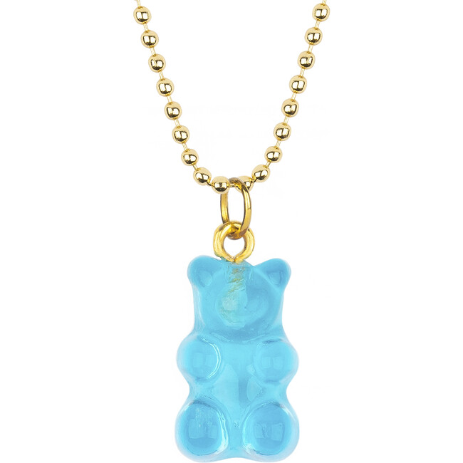 Charming Necklace In A Bottle, Blue Gummy Bear - Necklaces - 2