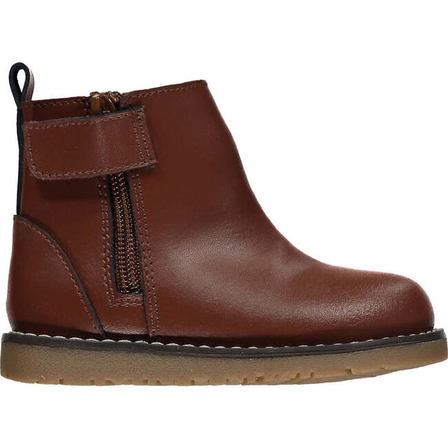 Sloane Zipped Velcro Chelsea Leather Boots, Brown - Boots - 2