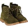 Rumble Zipped Lace-Up Suede Boots, Green - Boots - 1 - thumbnail