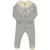 Polar All-Over Fairisle Pattern Romper, Grey - Rompers - 1 - thumbnail