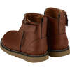 Sloane Zipped Velcro Chelsea Leather Boots, Brown - Boots - 3