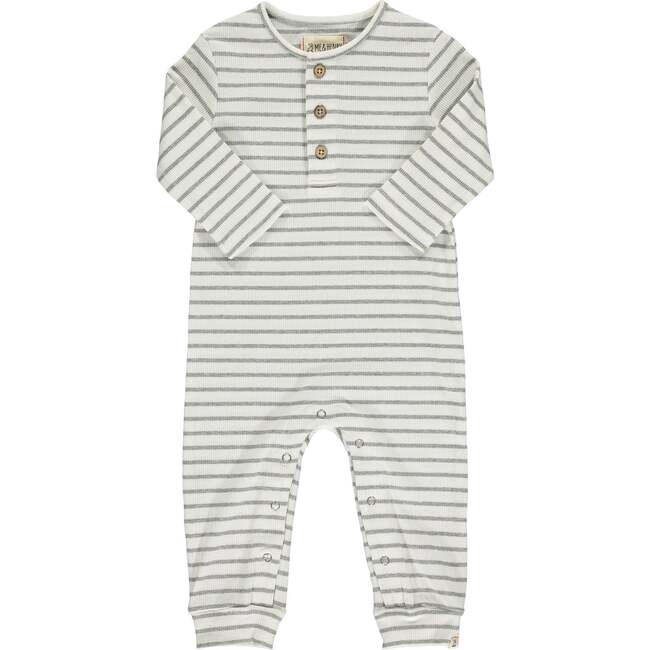 Mason Striped Rib Romper, Cream - Rompers - 1