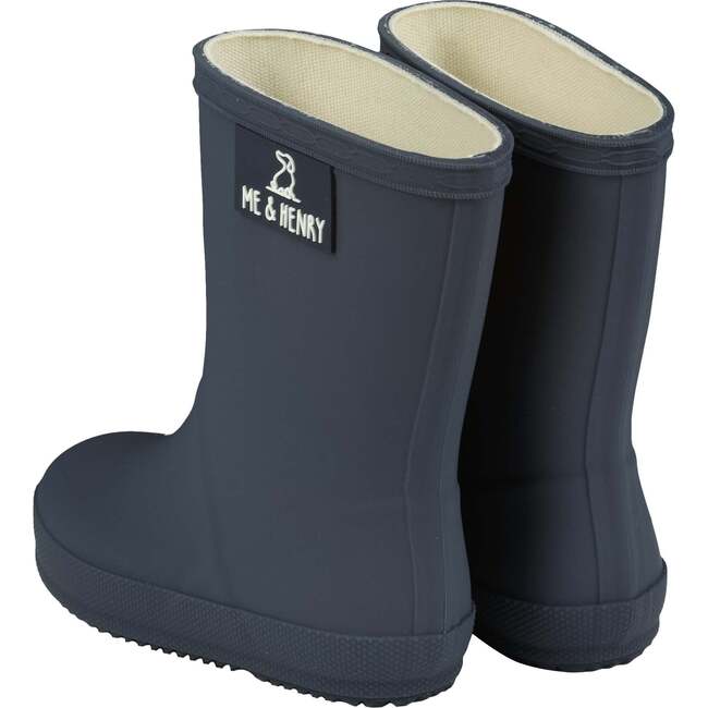 Puddle Leather Rainboots, Navy - Rain Boots - 2