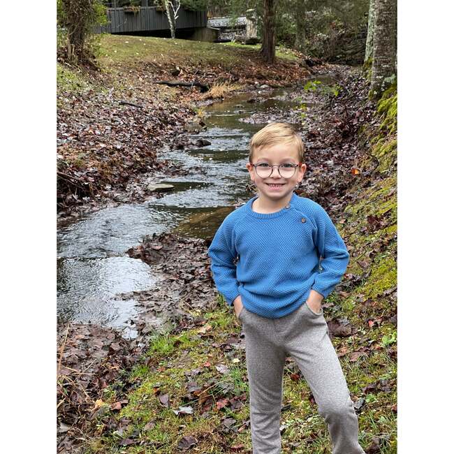 Roan Raglan Sleeve Sweater, Blue - Sweaters - 2