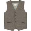 Victor Tweed Vest, Beige - Vests - 1 - thumbnail