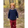Jay Twill Buttoned Drawstring Pants, Burgundy - Pants - 3