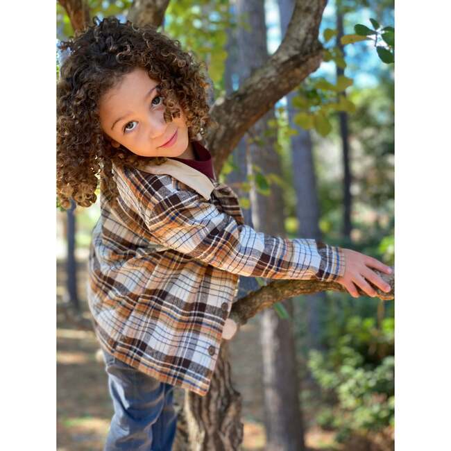Wellford Lumberjack Plaid Shacket, Brown And Cream - Shirts - 3