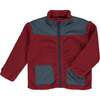 Husky Sherpa High Collar Zipped Jacket, Burgundy And Navy - Jackets - 1 - thumbnail