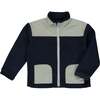 Husky Sherpa High Collar Zipped Jacket, Navy And Grey - Jackets - 1 - thumbnail