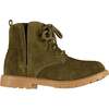 Rumble Zipped Lace-Up Suede Boots, Green - Boots - 6