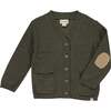 Duncan Cotton Knit Elbow Patch Cardigan, Green - Cardigans - 1 - thumbnail